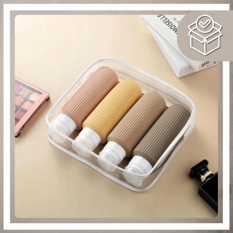 Silikonowe butelki podróżne do samolotu bagażu na kosmetyki 4x90 ml wzór 1