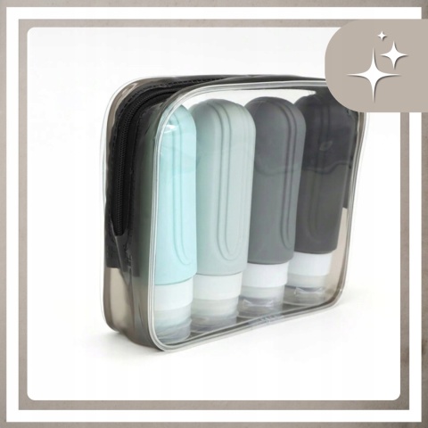 Silikonowe butelki podróżne do samolotu bagażu na kosmetyki 4x90 ml wzór 2