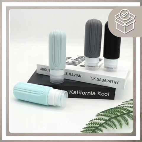 Silikonowe butelki podróżne do samolotu bagażu na kosmetyki 4x90 ml wzór 2