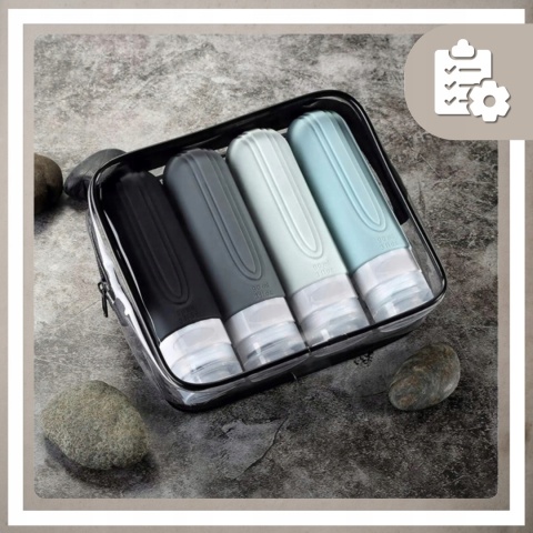 Silikonowe butelki podróżne do samolotu bagażu na kosmetyki 4x90 ml wzór 2