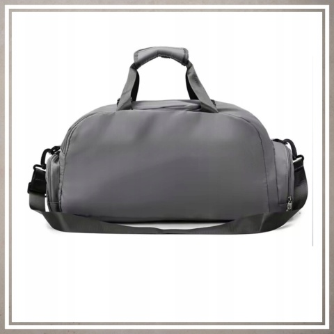Torba sportowa fitnes na trening siłownię podróż na ramię i plecy CIEMNY SZARY