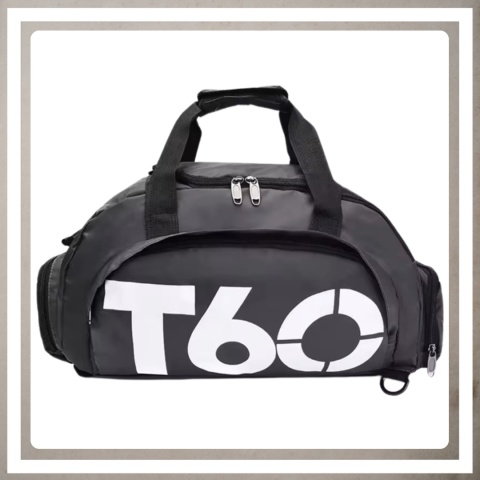 Torba sportowa fitnes na trening siłownię podróż na ramię i plecy CIEMNY SZARY