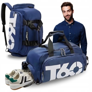 Torba sportowa fitnes na trening siłownię podróż na ramię i plecy GRANATOWY