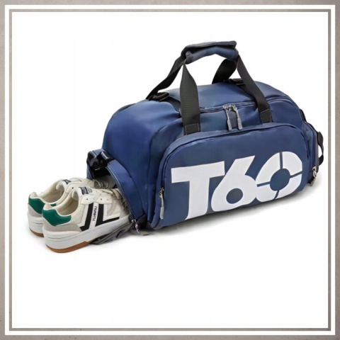 Torba sportowa fitnes na trening siłownię podróż na ramię i plecy GRANATOWY