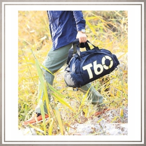 Torba sportowa fitnes na trening siłownię podróż na ramię i plecy GRANATOWY