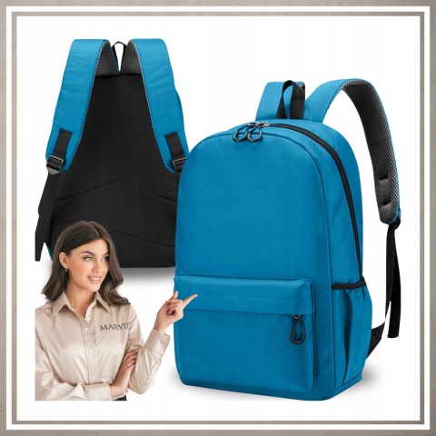 Plecak miejski młodzieżowy na codzień kolor jasny niebieski