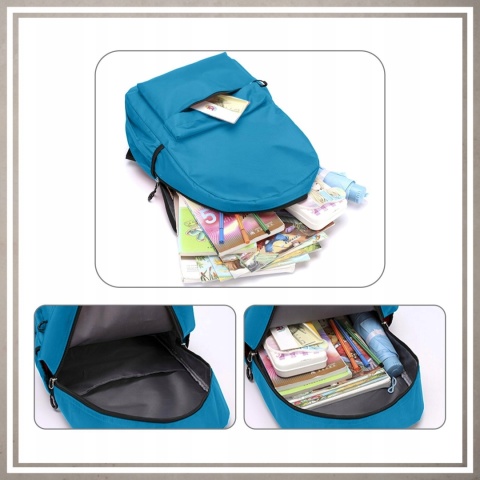 Plecak miejski młodzieżowy na codzień kolor jasny niebieski