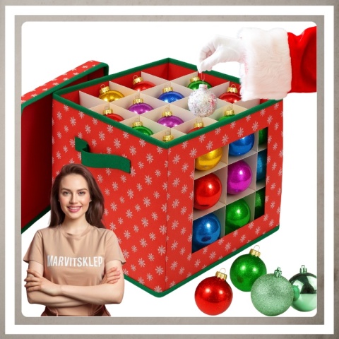 Pudełko organizer na bombki choinkowe ozdoby dekoracje świąteczne składany