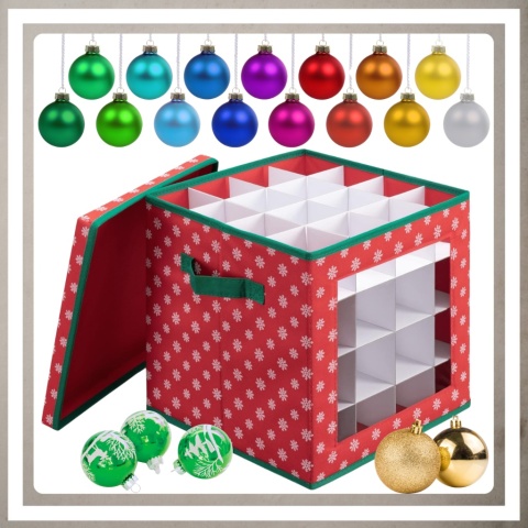 Pudełko organizer na bombki choinkowe ozdoby dekoracje świąteczne składany