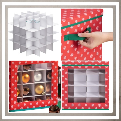 Pudełko organizer na bombki choinkowe ozdoby dekoracje świąteczne składany