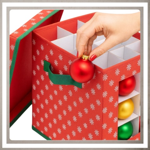 Pudełko organizer na bombki choinkowe ozdoby dekoracje świąteczne składany