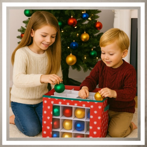 Pudełko organizer na bombki choinkowe ozdoby dekoracje świąteczne składany