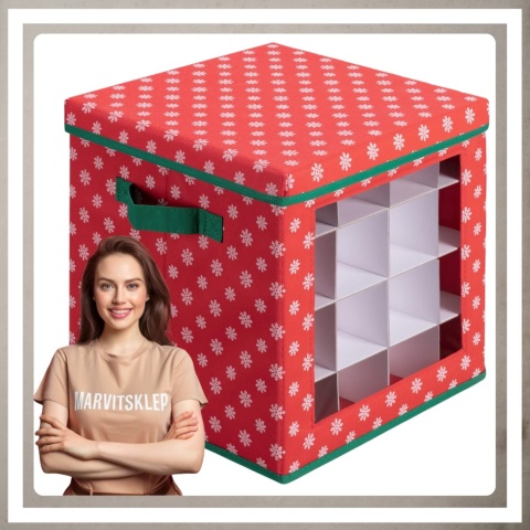 Pudełko organizer na bombki choinkowe ozdoby dekoracje świąteczne składany