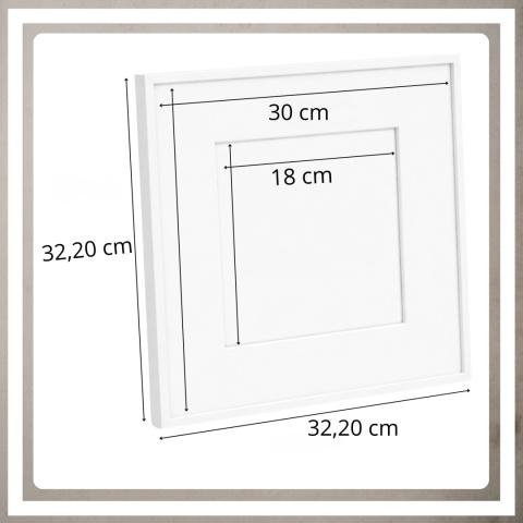 Ramka 30x30 cm na zdjęcia plakaty puzzle kwadratowa z passe partout plexsi