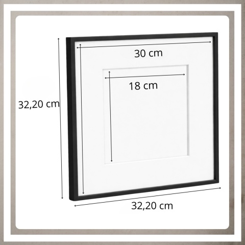 Ramka 30x30 cm na zdjęcia plakaty puzzle kwadratowa z passe partout plexsi