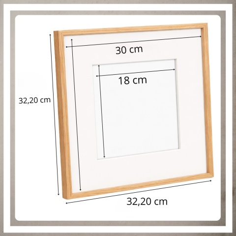 Ramka 30x30 cm na zdjęcia plakaty puzzle kwadratowa z passe partout plexsi