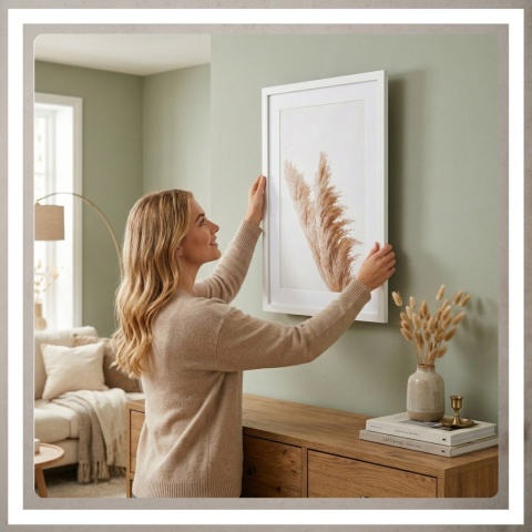 Ramka 40x60 na zdjęcia puzzle plakat rama mdf z pleksi passe partout biała