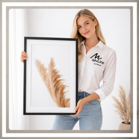 Ramka 40x60 na zdjęcia puzzle plakat rama mdf z pleksi passe partout czarna