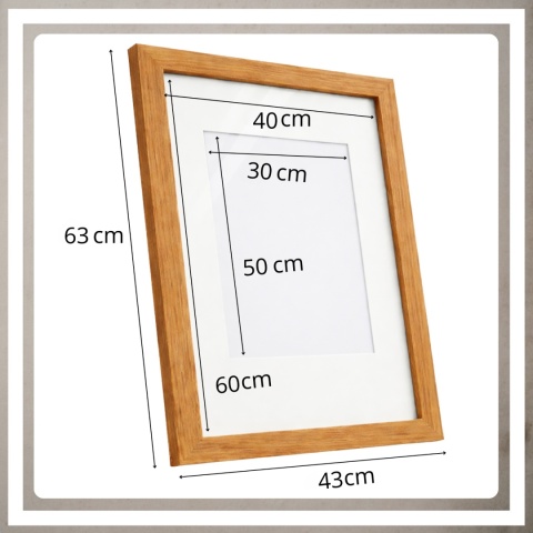 Ramka 40x60 na zdjęcia puzzle plakat rama mdf z pleksi passe partout j brąz