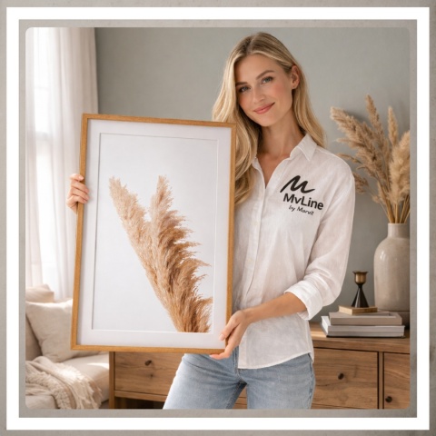 Ramka 40x60 na zdjęcia puzzle plakat rama mdf z pleksi passe partout j brąz
