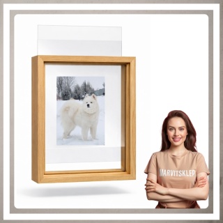 Ramka na zdjęcie obrazki 10x15 cm FLOAT przezroczysta z mdf podwójna plexsi