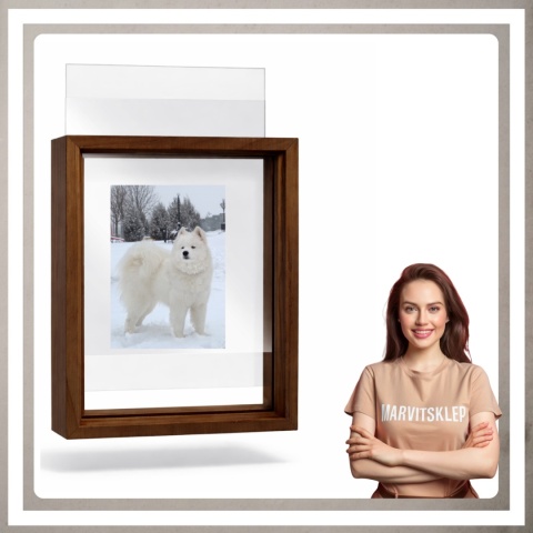 Ramka na zdjęcie obrazki 10x15 cm FLOAT przezroczysta z mdf podwójna plexsi