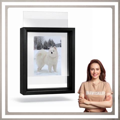 Ramka na zdjęcie obrazki 10x15 cm FLOAT przezroczysta z mdf podwójna plexsi
