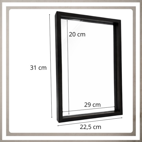 Ramka na zdjęcie obrazki 21x30 cm FLOAT przezroczysta z mdf podwójna plexsi