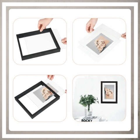 Ramka na zdjęcie obrazki 21x30 cm FLOAT przezroczysta z mdf podwójna plexsi