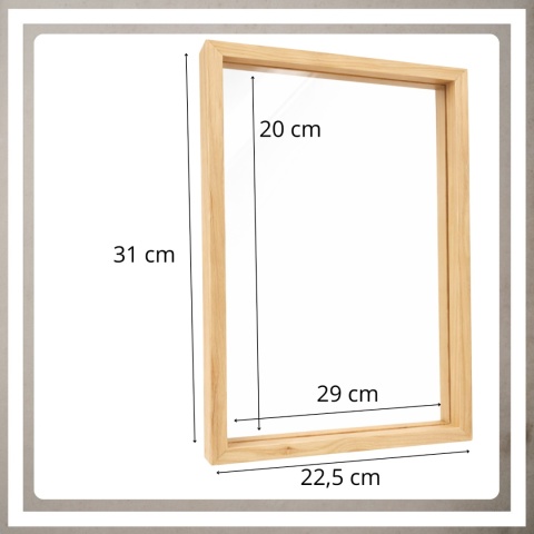 Ramka na zdjęcie obrazki 21x30 cm FLOAT przezroczysta z mdf podwójna plexsi