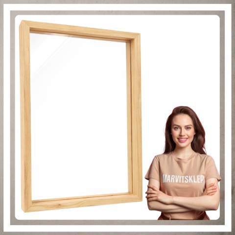 Ramka na zdjęcie obrazki 21x30 cm FLOAT przezroczysta z mdf podwójna plexsi