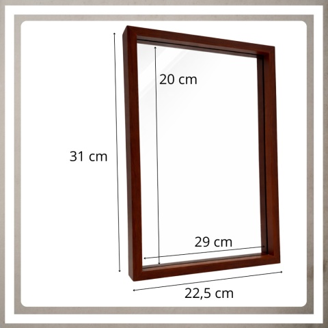 Ramka na zdjęcie obrazki 21x30 cm FLOAT przezroczysta z mdf podwójna plexsi