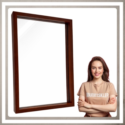 Ramka na zdjęcie obrazki 21x30 cm FLOAT przezroczysta z mdf podwójna plexsi
