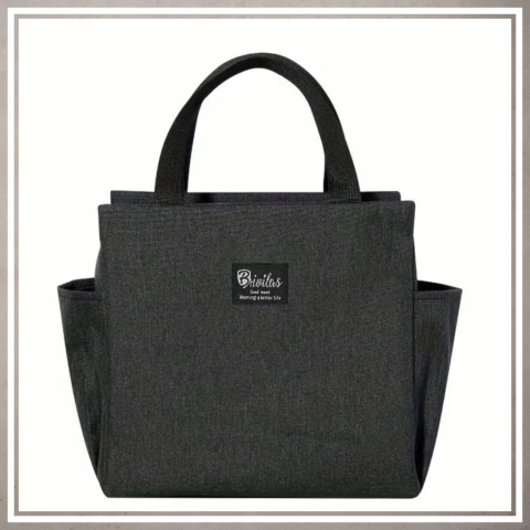 Torba Lunchbox termiczna izolatyjna na śniadanie żywność jedzenia do pracy CZARNY