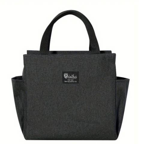 Torba Lunchbox termiczna izolatyjna na śniadanie żywność jedzenia do pracy CZARNY