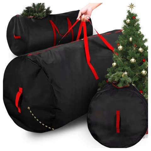 Torba duża czarna na choinkę gospodarcza do przechowywania