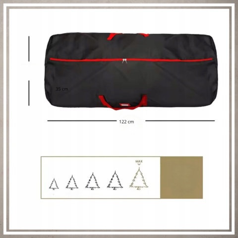 Torba duża czarna na choinkę gospodarcza do przechowywania