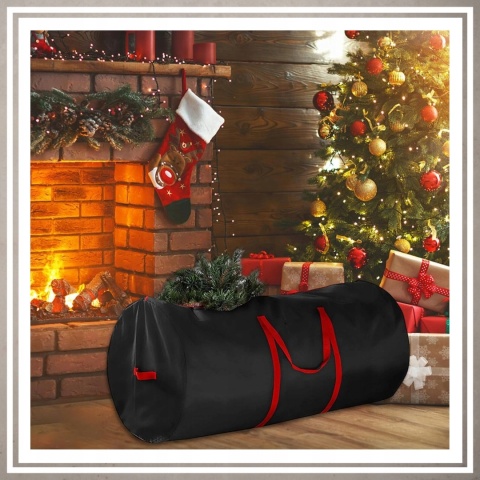 Torba duża czarna na choinkę gospodarcza do przechowywania