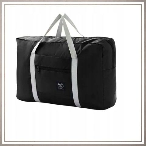 Torba podróżna lekka duża składana pojemna do samochodu CZARNY