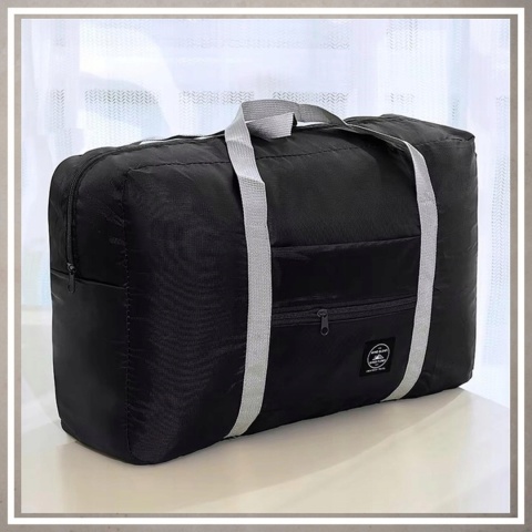 Torba podróżna lekka duża składana pojemna do samochodu CZARNY