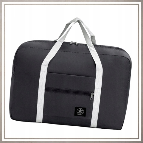 Torba podróżna lekka duża składana pojemna do samochodu CZARNY