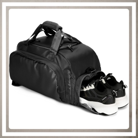 Torba sportowa fitnes na trening siłownię podróż na ramię pojemna Czarna