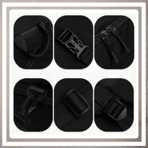 Torba sportowa fitnes na trening siłownię podróż na ramię pojemna Czarna