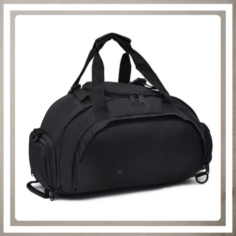 Torba sportowa fitnes na trening siłownię podróż na ramię pojemna Czarna