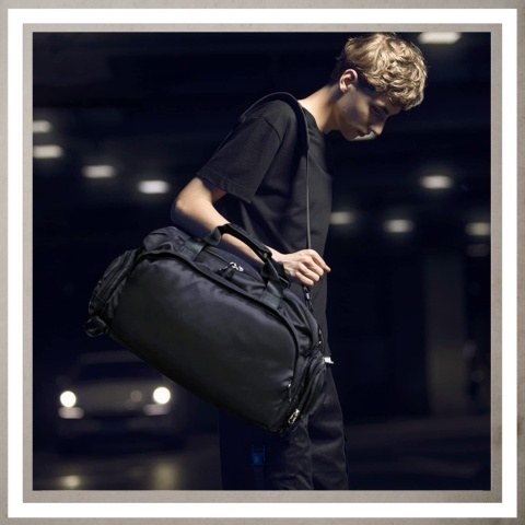 Torba sportowa fitnes na trening siłownię podróż na ramię pojemna Czarna